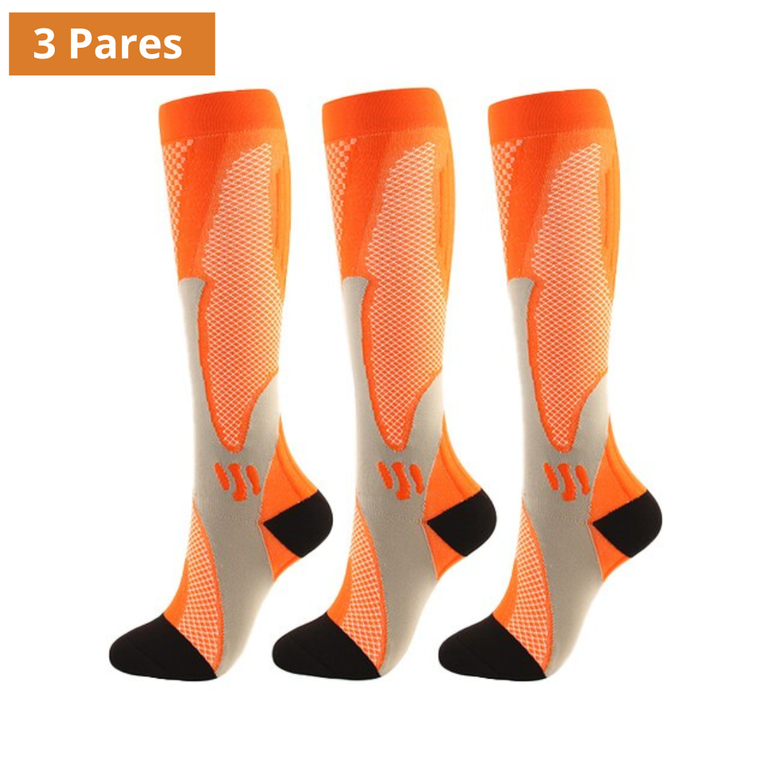 Promoção | Pague 2 Leve 3 | Kit com 3 Pares de Meias de Compressão ProRunners® com Poliamida e Elastano