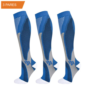 Promoção | Pague 2 Leve 3 | Kit com 3 Pares de Meias de Compressão ProRunners® com Poliamida e Elastano