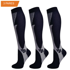 Promoção | Pague 2 Leve 3 | Kit com 3 Pares de Meias de Compressão ProRunners® com Poliamida e Elastano