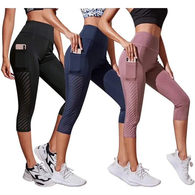PROMOÇÃO! KIT 3 Calças Legging com Bolso para Smartphone, Cintura Alta, Empina Bumbum