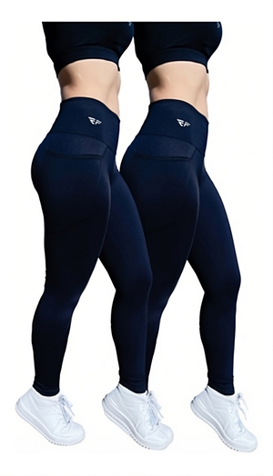 PROMOÇÃO!  PAGUE 1 LEVE 2!  Kit com 2 Calças Leggings com Bolso, Cintura Alta e Empina Bumbum!