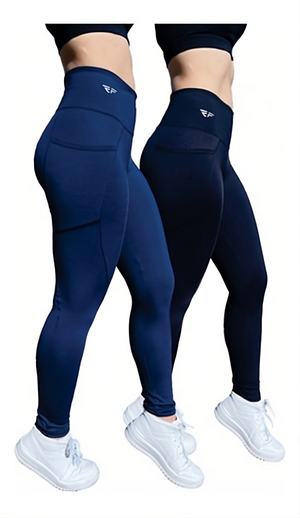 PROMOÇÃO!  PAGUE 1 LEVE 2!  Kit com 2 Calças Leggings com Bolso, Cintura Alta e Empina Bumbum!