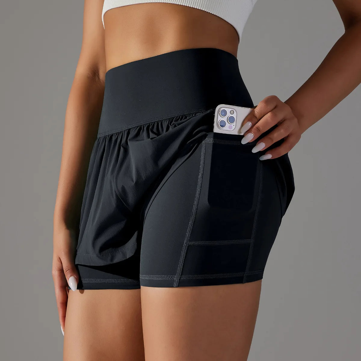 PROMOÇÃO! PAGUE 1 LEVE 2 ! Shorts de Corrida 2 em 1  com bolso para SmartPhone!